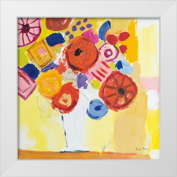 Zaman, Farida 15x15 White Modern Wood Framed Museum Art Print Titled - Floral Collage