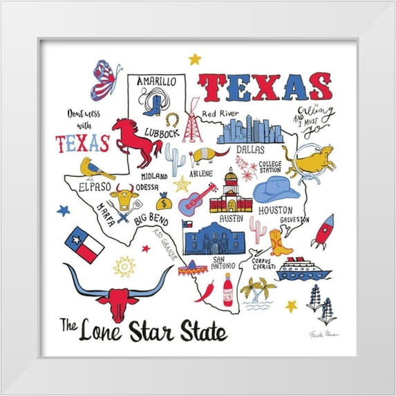 Zaman, Farida 15x15 White Modern Wood Framed Museum Art Print Titled - Texas