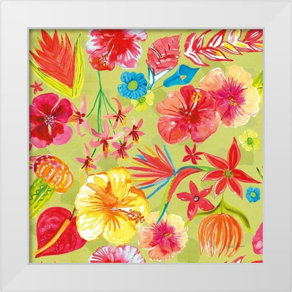 Zaman, Farida 15x15 White Modern Wood Framed Museum Art Print Titled - Tutti Frutti Pattern IC
