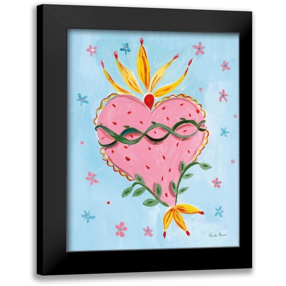 Zaman, Farida 15x18 Black Modern Framed Museum Art Print Titled - Fridas Heart IV