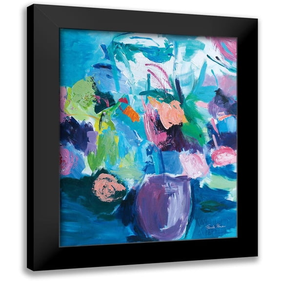 Zaman, Farida 15x18 Black Modern Framed Museum Art Print Titled - Plum Floral Abstract