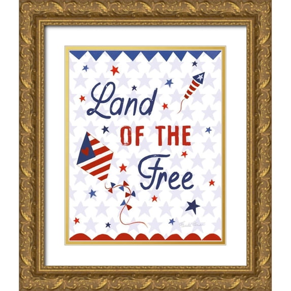 Zaman, Farida 15x18 Gold Ornate Wood Framed with Double Matting Museum Art Print Titled - America The Beautiful IV