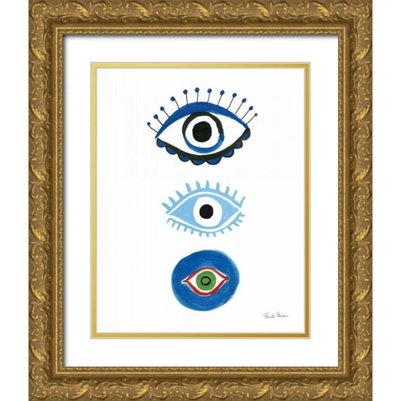 Zaman, Farida 15x18 Gold Ornate Wood Framed with Double Matting Museum Art Print Titled - The Stare I