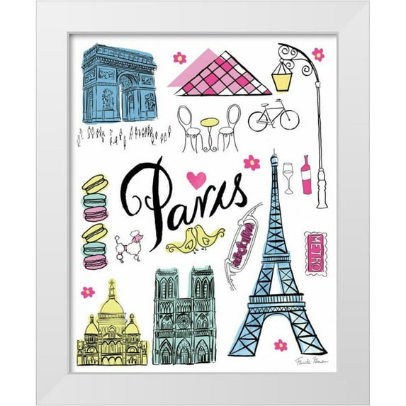 Zaman, Farida 15x18 White Modern Wood Framed Museum Art Print Titled - Travel Paris White
