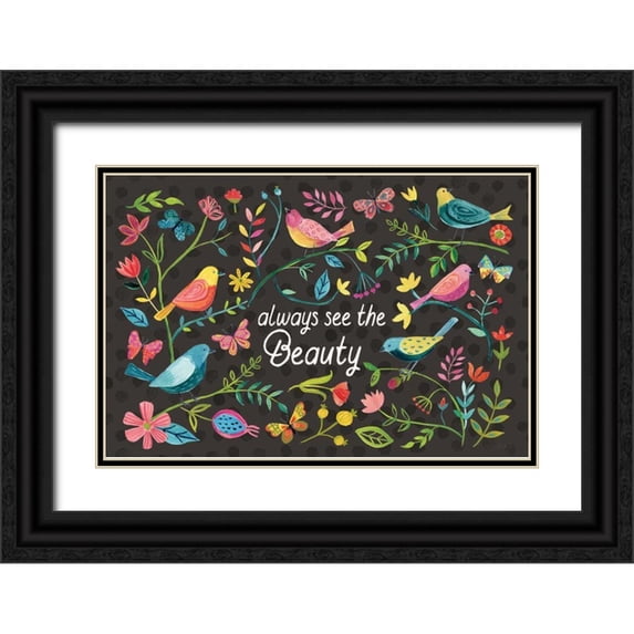 Zaman, Farida 18x13 Black Ornate Wood Framed with Double Matting Museum Art Print Titled - Budding Beauty I Dark