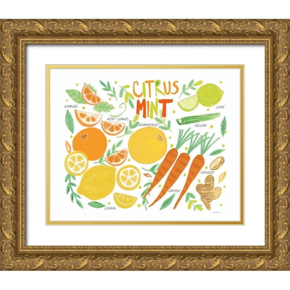 Zaman, Farida 18x15 Gold Ornate Wood Framed with Double Matting Museum Art Print Titled - Fruity Smoothie IV on White