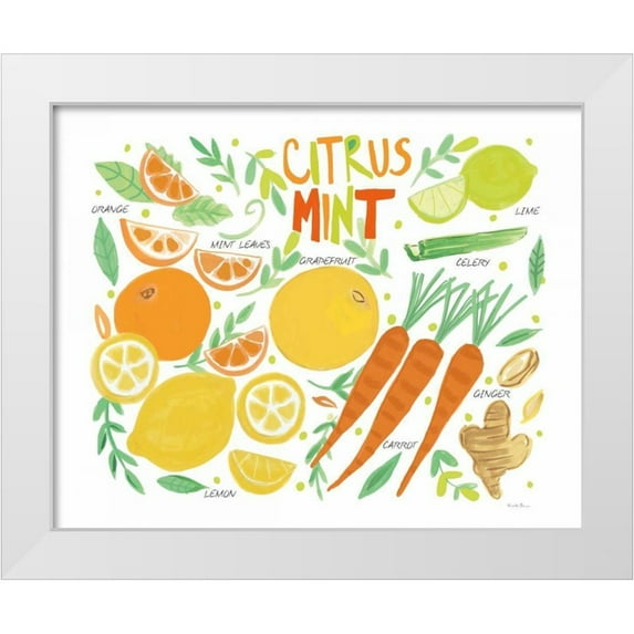 Zaman, Farida 18x15 White Modern Wood Framed Museum Art Print Titled - Fruity Smoothie IV on White