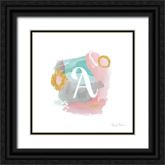 Zaman, Farida 20x20 Black Ornate Wood Framed with Double Matting Museum Art Print Titled - Abstract Monogram A