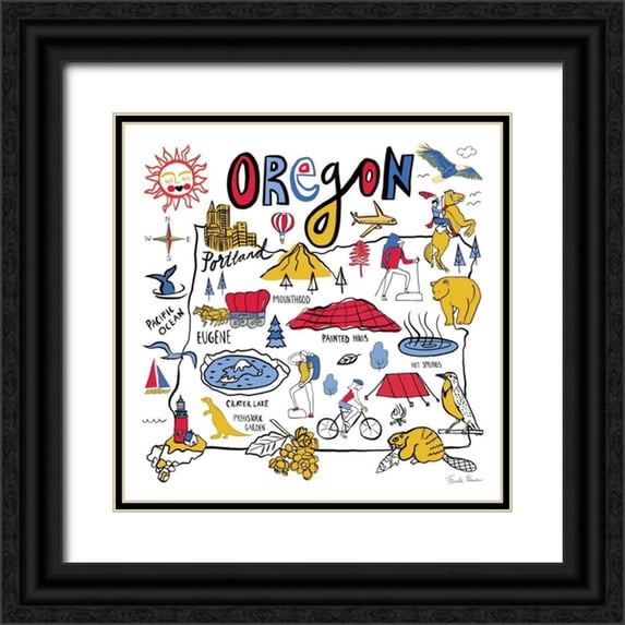 Zaman, Farida 20x20 Black Ornate Wood Framed with Double Matting Museum Art Print Titled - Oregon