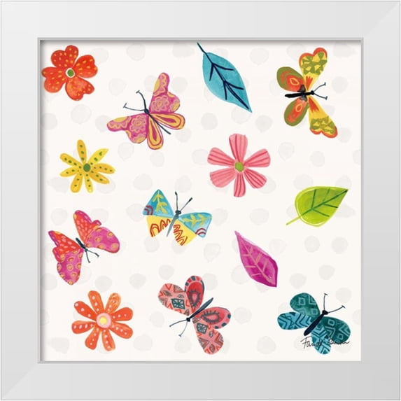 Zaman, Farida 20x20 White Modern Wood Framed Museum Art Print Titled - Budding Beauty Pattern IVA