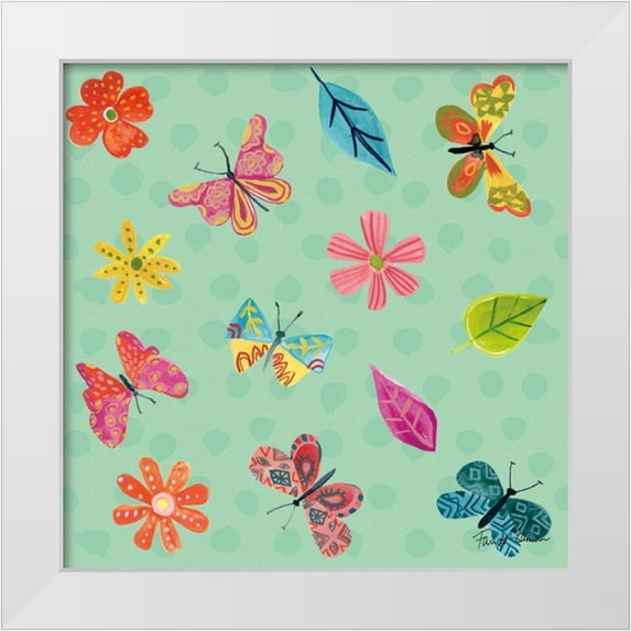 Zaman, Farida 20x20 White Modern Wood Framed Museum Art Print Titled - Budding Beauty Pattern IVC