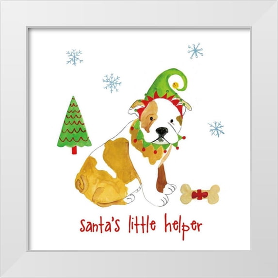 Zaman, Farida 20x20 White Modern Wood Framed Museum Art Print Titled - Christmas Critters I