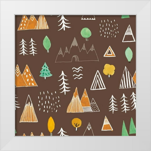 Zaman, Farida 20x20 White Modern Wood Framed Museum Art Print Titled - Neighborhood Pals Pattern IVA