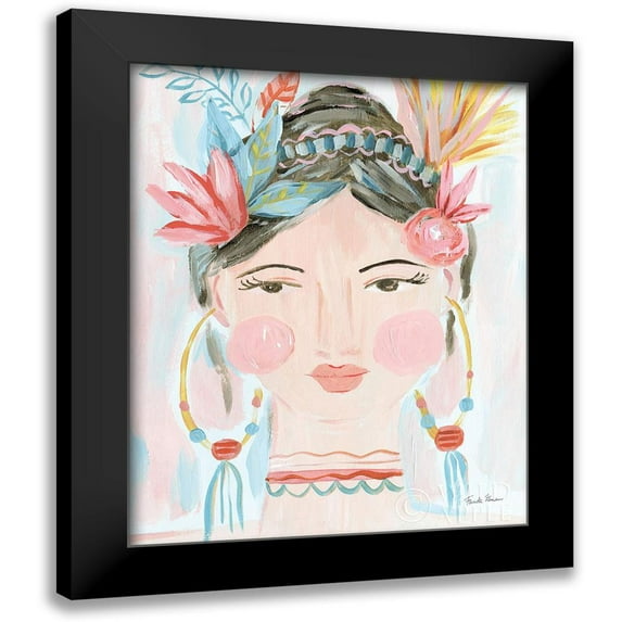 Zaman, Farida 20x24 Black Modern Framed Museum Art Print Titled - Boho Lady II