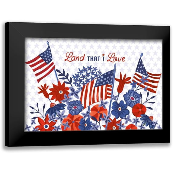 Zaman, Farida 24x17 Black Modern Framed Museum Art Print Titled - America the Beautiful I Love