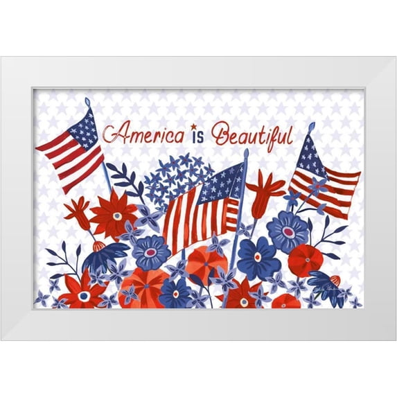 Zaman, Farida 24x17 White Modern Wood Framed Museum Art Print Titled - America the Beautiful I