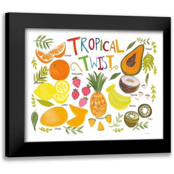 Zaman, Farida 24x20 Black Modern Framed Museum Art Print Titled - Fruity Smoothie II on White