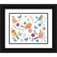 thumbnail image 1 of Zaman, Farida 24x20 Black Ornate Wood Framed with Double Matting Museum Art Print Titled - Royal Birds I White, 1 of 4