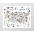 thumbnail image 1 of Zaman, Farida 24x20 White Modern Wood Framed Museum Art Print Titled - USA Map, 1 of 4