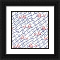 thumbnail image 1 of Zaman, Farida 26x26 Black Ornate Wood Framed with Double Matting Museum Art Print Titled - Coastal Birds Pattern VA, 1 of 4