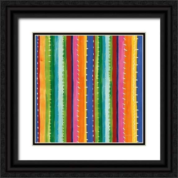 Zaman, Farida 26x26 Black Ornate Wood Framed with Double Matting Museum Art Print Titled - Mucho Caliente Pattern II Light