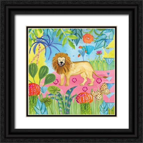 Zaman, Farida 26x26 Black Ornate Wood Framed with Double Matting Museum Art Print Titled - The Big Jungle II