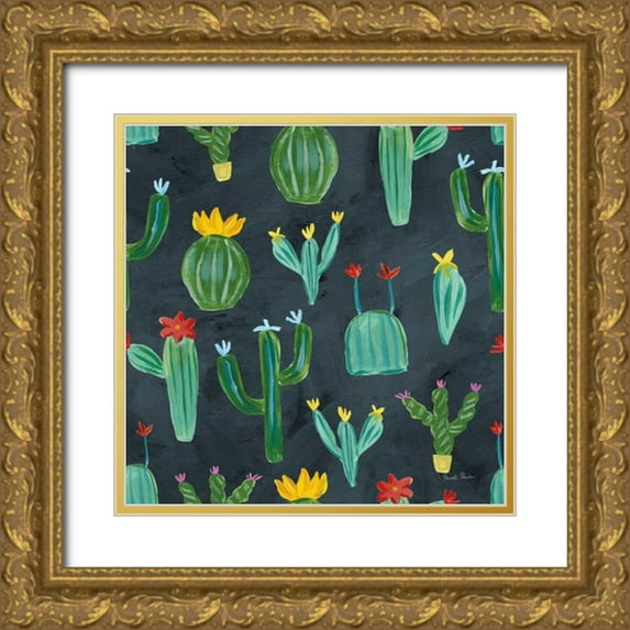 Zaman, Farida 26x26 Gold Ornate Wood Framed with Double Matting Museum Art Print Titled - Homage to Frida Pattern IID