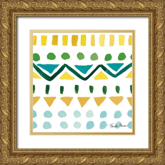 Zaman, Farida 26x26 Gold Ornate Wood Framed with Double Matting Museum Art Print Titled - Mellow Yellow Step 03A