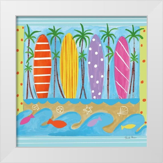 Zaman, Farida 26x26 White Modern Wood Framed Museum Art Print Titled - Beach Living V