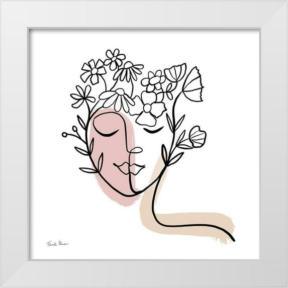 Zaman, Farida 26x26 White Modern Wood Framed Museum Art Print Titled - Face of Spring II