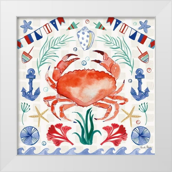 Zaman, Farida 26x26 White Modern Wood Framed Museum Art Print Titled - Maritime Delight II