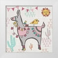 thumbnail image 1 of Zaman, Farida 26x26 White Modern Wood Framed Museum Art Print Titled - Playful Llamas II, 1 of 4