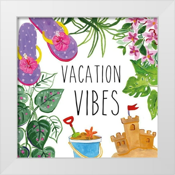 Zaman, Farida 26x26 White Modern Wood Framed Museum Art Print Titled - Tropical Home IV