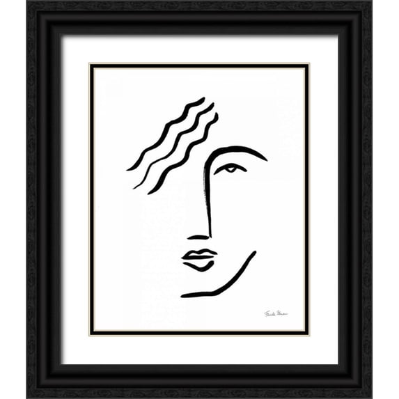 Zaman, Farida 26x32 Black Ornate Wood Framed with Double Matting Museum Art Print Titled - Faces I