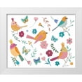 thumbnail image 1 of Zaman, Farida 32x26 White Modern Wood Framed Museum Art Print Titled - Royal Birds I White, 1 of 4