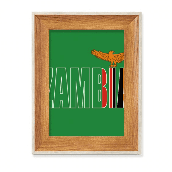 Zambia Country Flag Name Desktop Wooden Photo Frame Display Picture Art Painting Multiple Sets