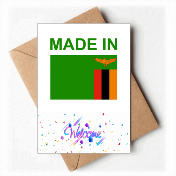Zambia Country Love Welcome Back Greeting Cards Envelopes Blank