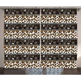 thumbnail image 1 of Ambesonne Zambia Curtains 2 Panel Set, Cheetah Pattern, 108" x 84", Dark Brown Orange and White, 1 of 2