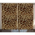 thumbnail image 1 of Ambesonne Zambia Curtains 2 Panel Set, Giraffe Skin Pattern, 108" x 108", Redwood Pale Yellow, 1 of 2