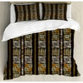 thumbnail image 1 of Zambia Duvet Cover Set Queen Size, Authentic Bohemian African Civilization Striped Grunge Fashion Culture Artsy Pattern, Decorative 3 Piece Bedding Set with 2 Pillow Shams, Multicolor, by Ambesonne, 1 of 3