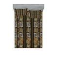 thumbnail image 1 of Zambia Fitted Sheet & Pillow Sham Set, Bohemian Civilization Striped Grunge Fashion Culture Pattern, Decorative Printed 6 Piece Bedding Decor Set, Queen, Multicolor, by Ambesonne, 1 of 3