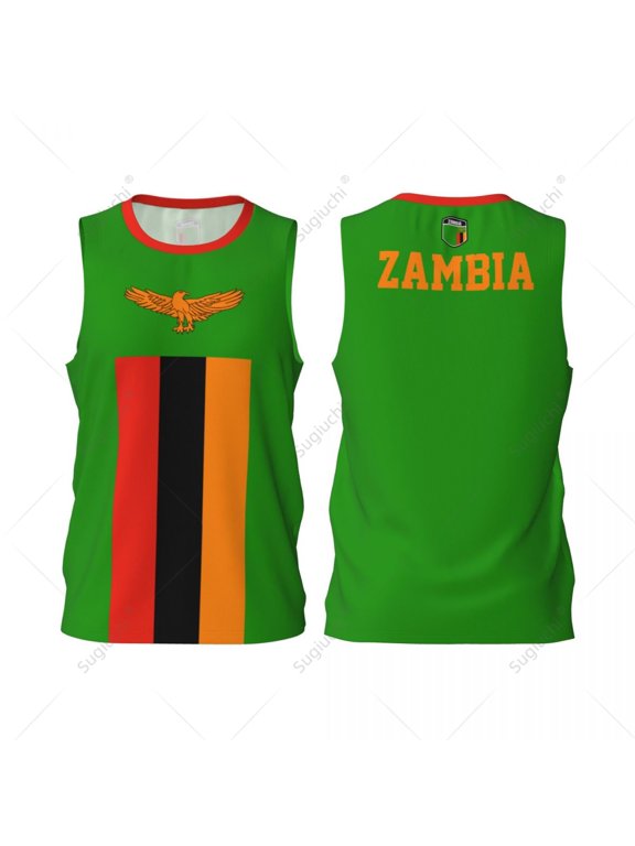 Zambia Flag Men Basketball Sports Jersey Running Fitness Multifunction Sleeveless tshirt Exclusive Custom Name Nunber