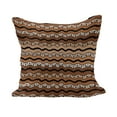 thumbnail image 1 of Zambia Fluffy Throw Pillow Cushion Cover, Tribal Pattern with Wavy Lines Geometric Triangles Kenyan Art Design, Decorative Square Accent Pillow Case, 28" x 28", Pale Brown Cinnamon, by Ambesonne, 1 of 5