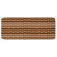 thumbnail image 1 of Zambia Kitchen Mat, Tribal Pattern with Wavy Lines Geometric Triangles Kenyan Art Design, Plush Decorative Kitchen Mat with Non Slip Backing, 47" X 19", Pale Brown Cinnamon, by Ambesonne, 1 of 1