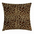 thumbnail image 1 of Zambia Throw Pillow Cushion Cover, Giraffe Skin Pattern Wildlife Symbolic Zoo Hippie Style Artful Picture, Decorative Square Accent Pillow Case, 24 X 24 Inches, Redwood Light Yellow, by Ambesonne, 1 of 2