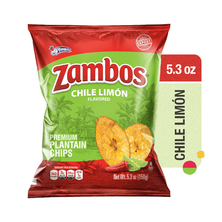 Zambos Premium Chile Limón Plantain Chips, 5.30 oz Bag
