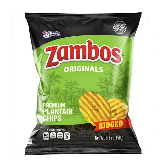Zambos Premium Originals Ridged Plantain Chips with Salt, 5.30 oz Bag