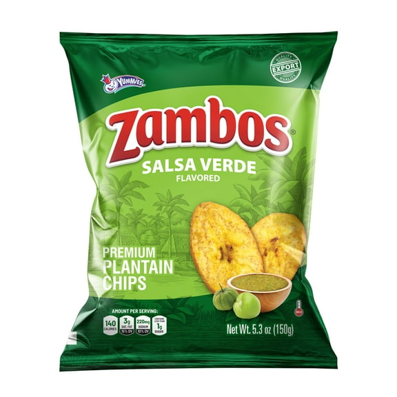Zambos Premium Salsa Verde Plantain Chips, 5.30 oz Bag