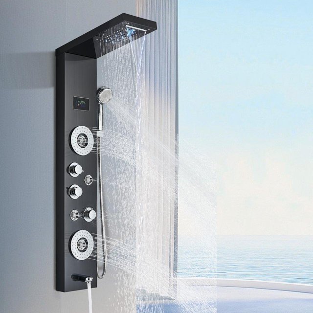 Zamery LED Waterfall Shower Panel LED Shower Head Full Body Shower Head