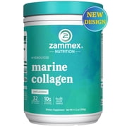 Zammex Marine Collagen Powder, Wild Caught, 11.3oz, Hydrolyzed Peptides for Skin, Hair, Nails & Joints, Unflavored Supplement
